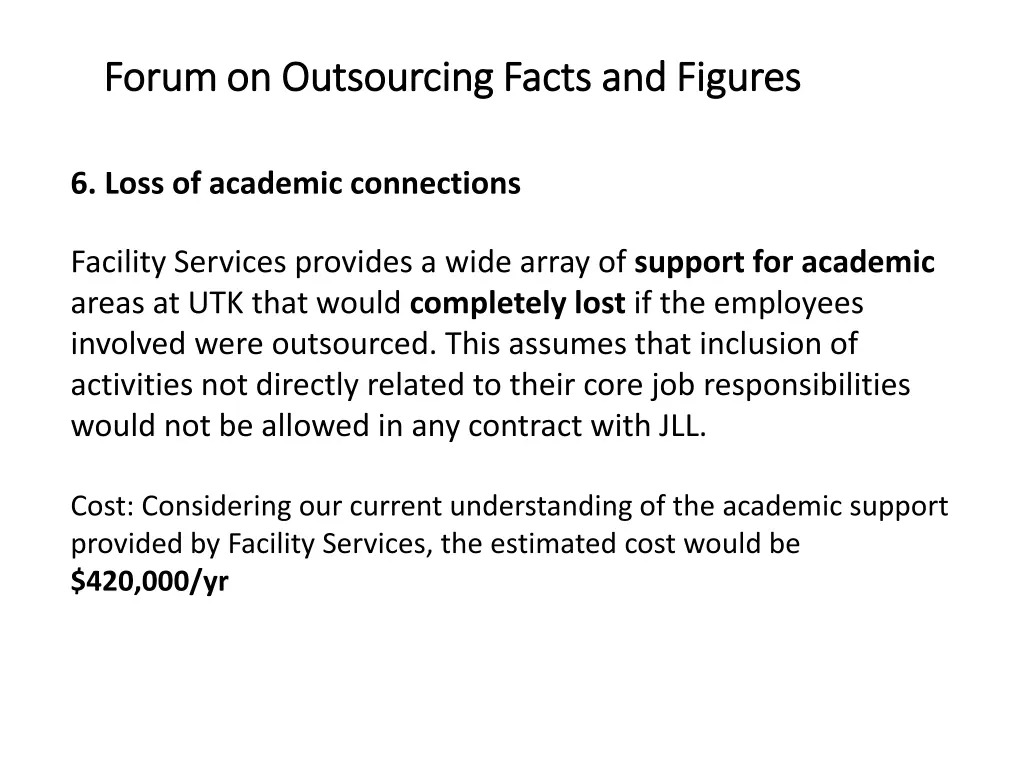 forum on outsourcing facts and figures forum 6