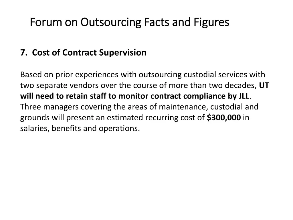 forum on outsourcing facts and figures forum 7