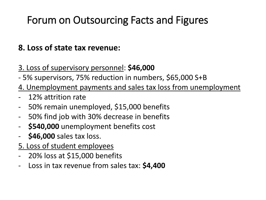 forum on outsourcing facts and figures forum 9