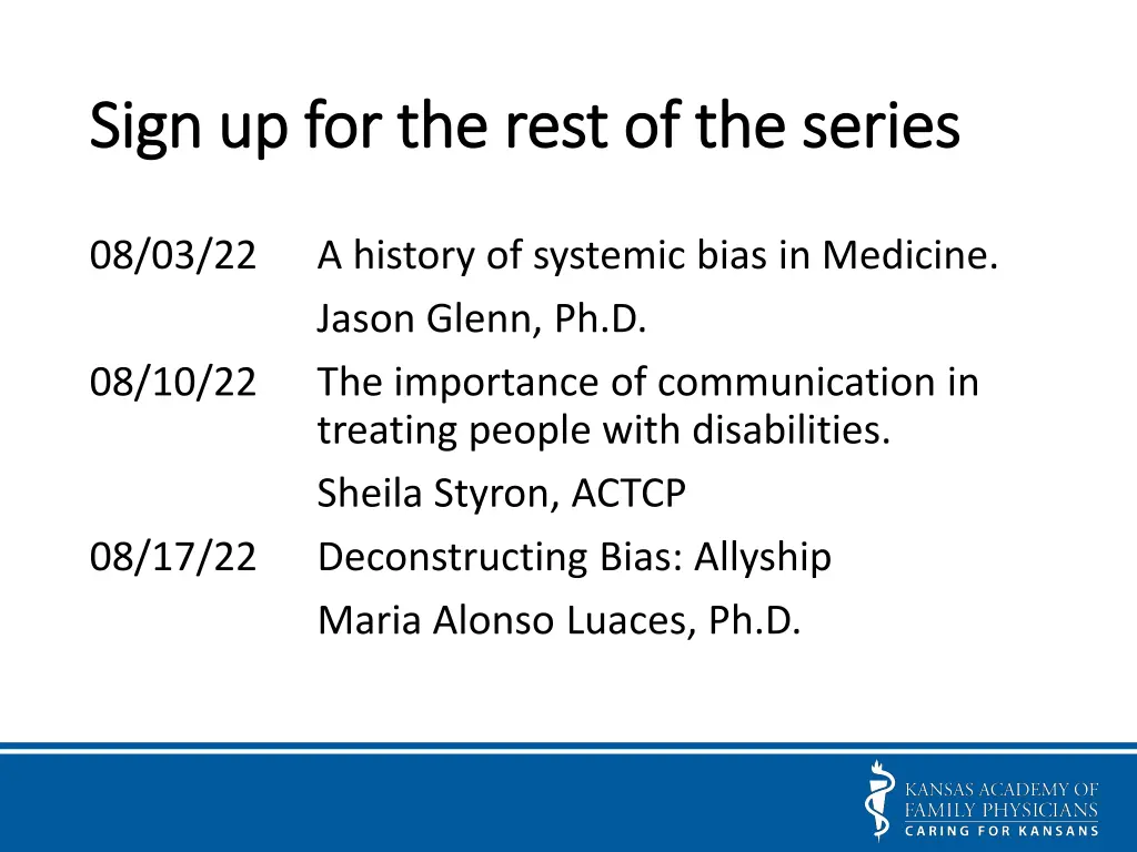 sign up for the rest of the series sign