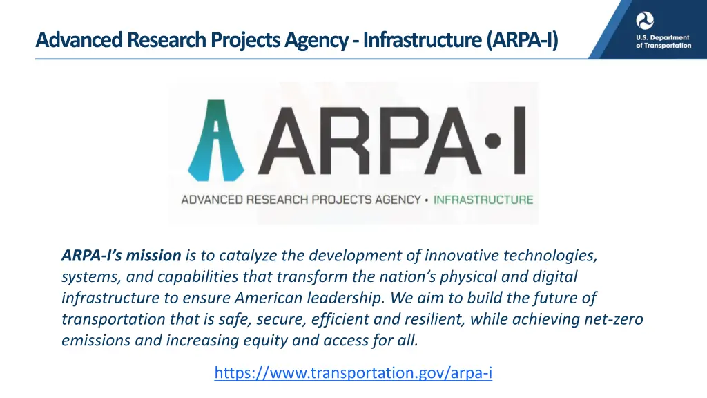 advanced research projects agency infrastructure