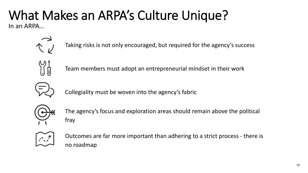 what makes an arpa s culture unique what makes