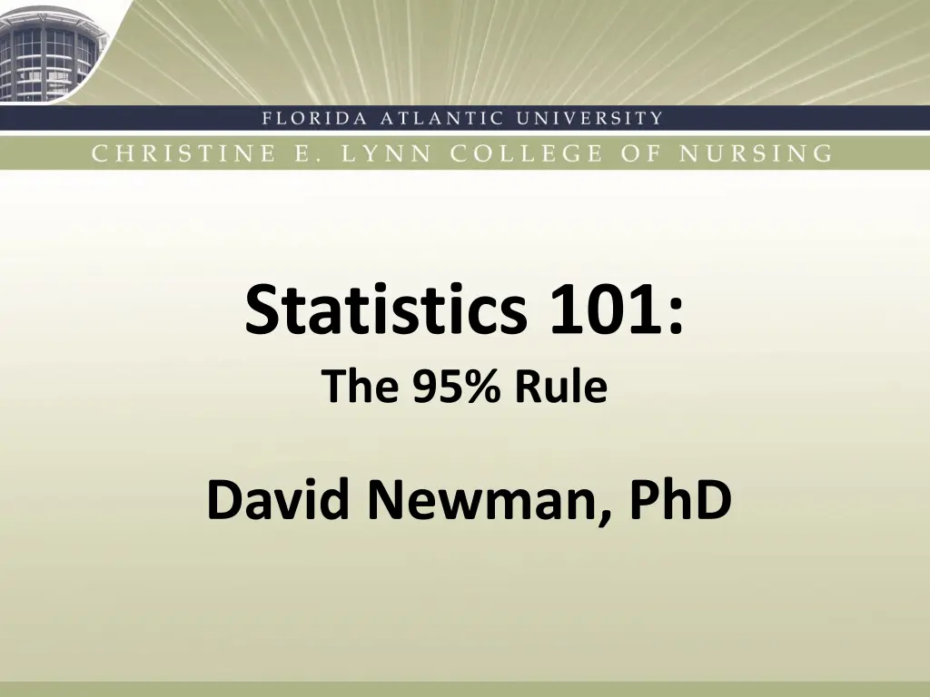 statistics 101 the 95 rule