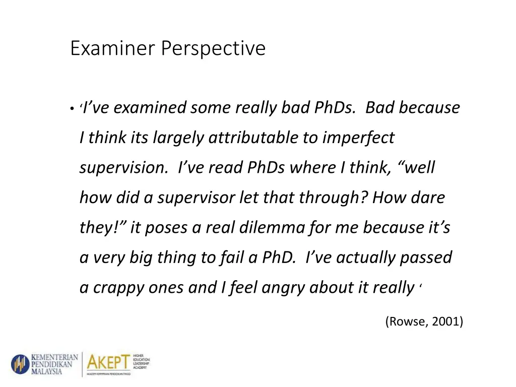 examiner perspective