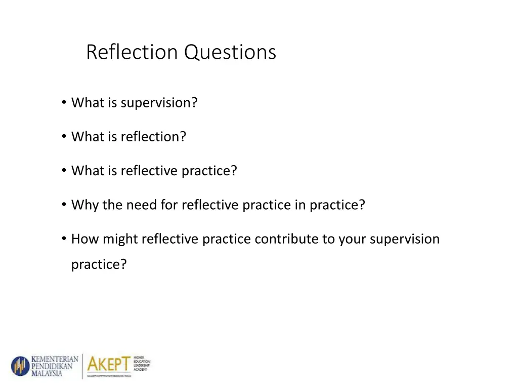 reflection questions