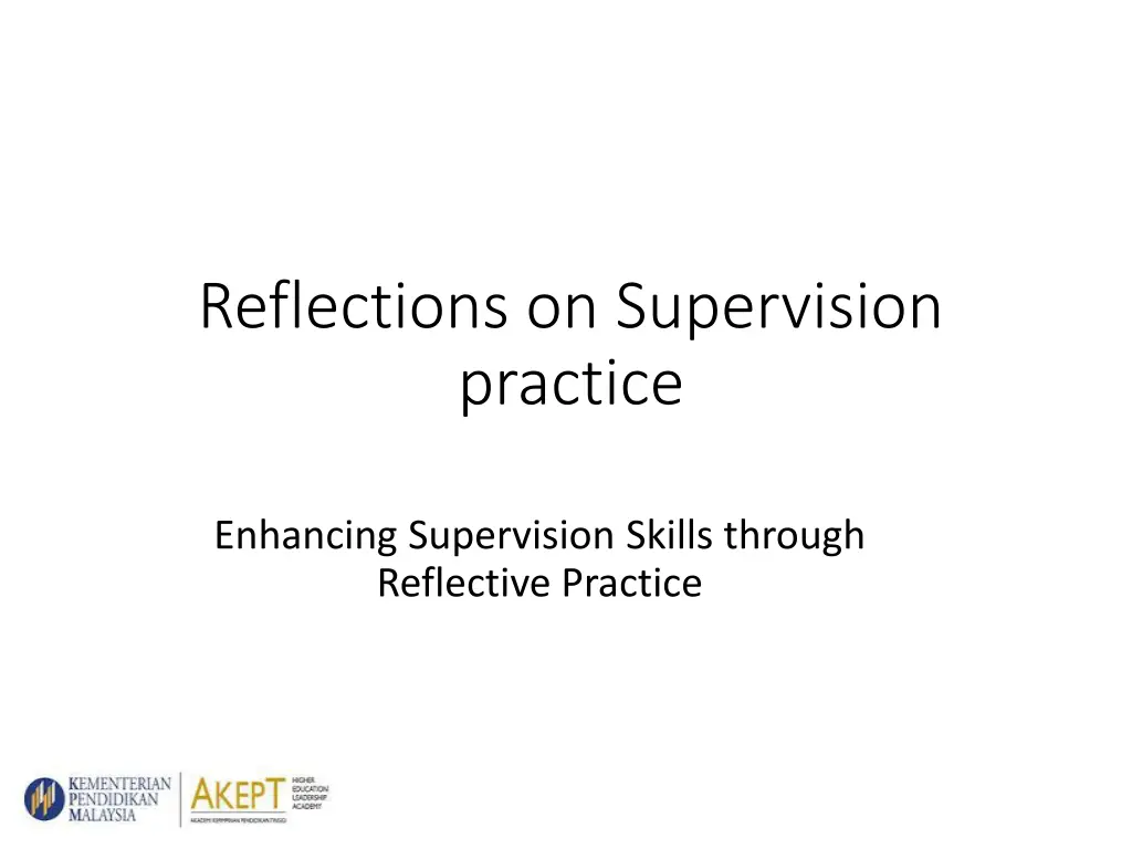 reflections on supervision practice