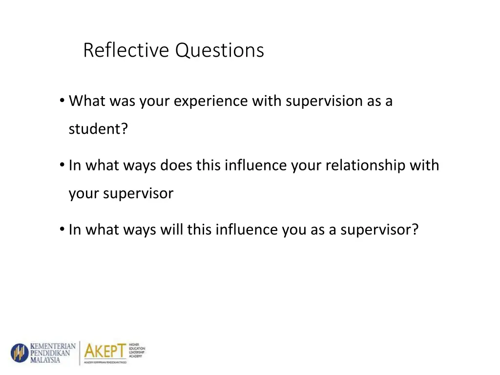 reflective questions