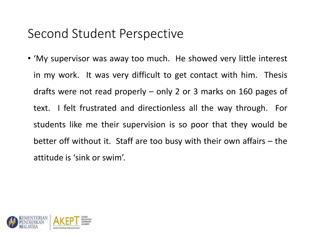 second student perspective
