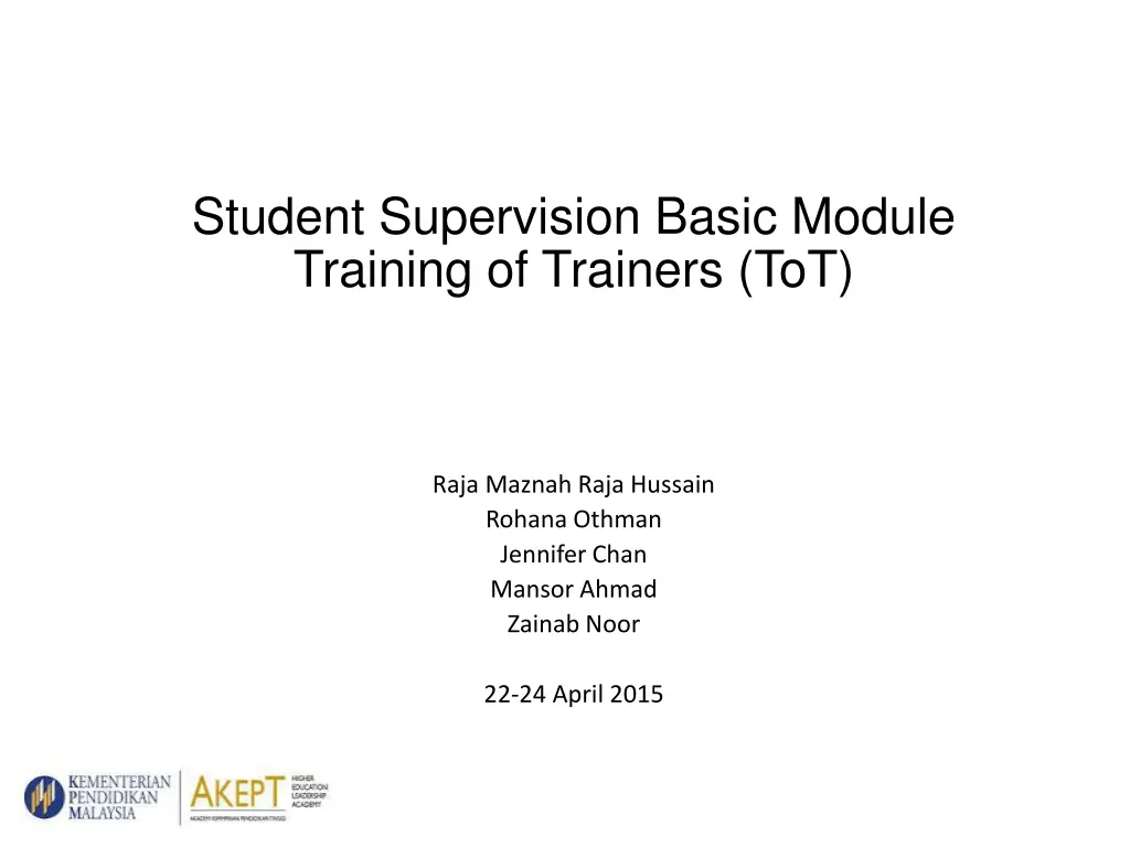 student supervision basic module training