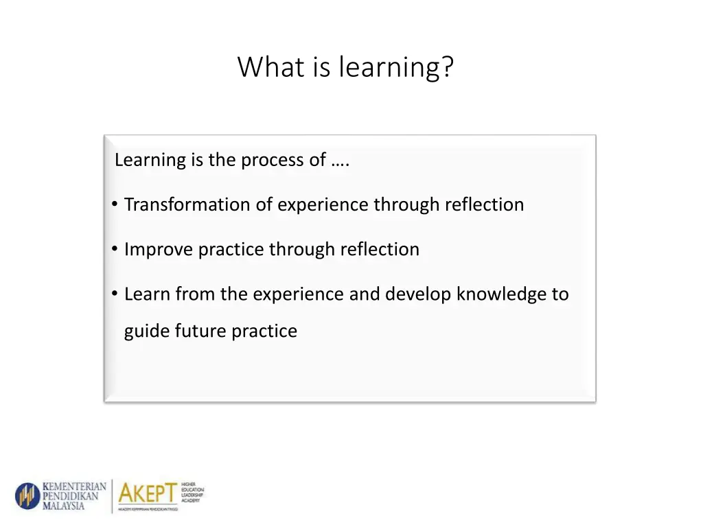 what is learning