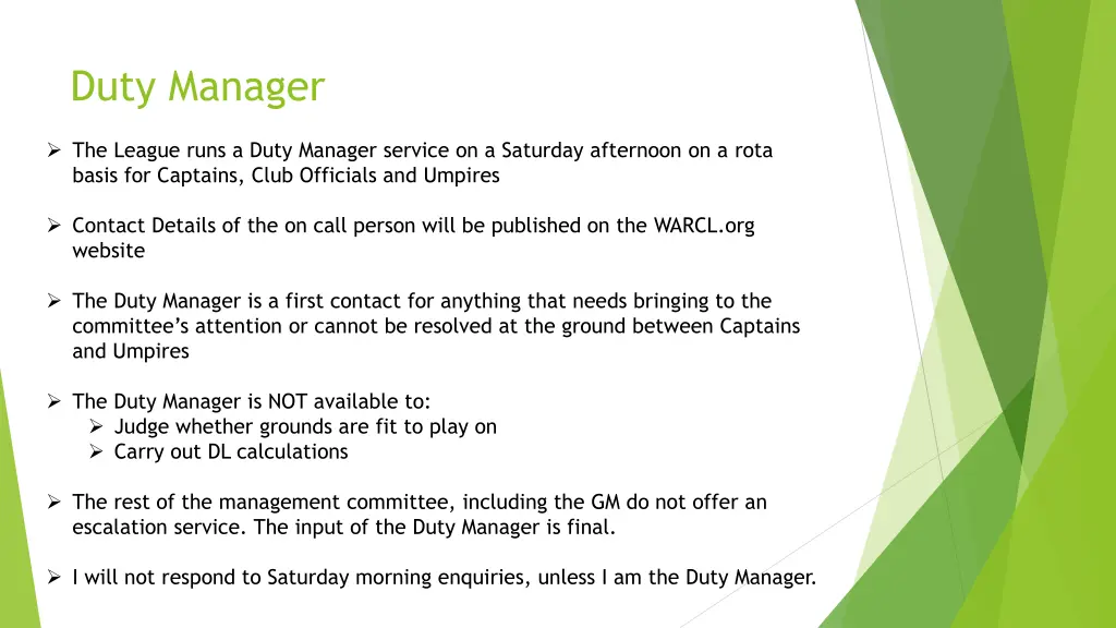 duty manager
