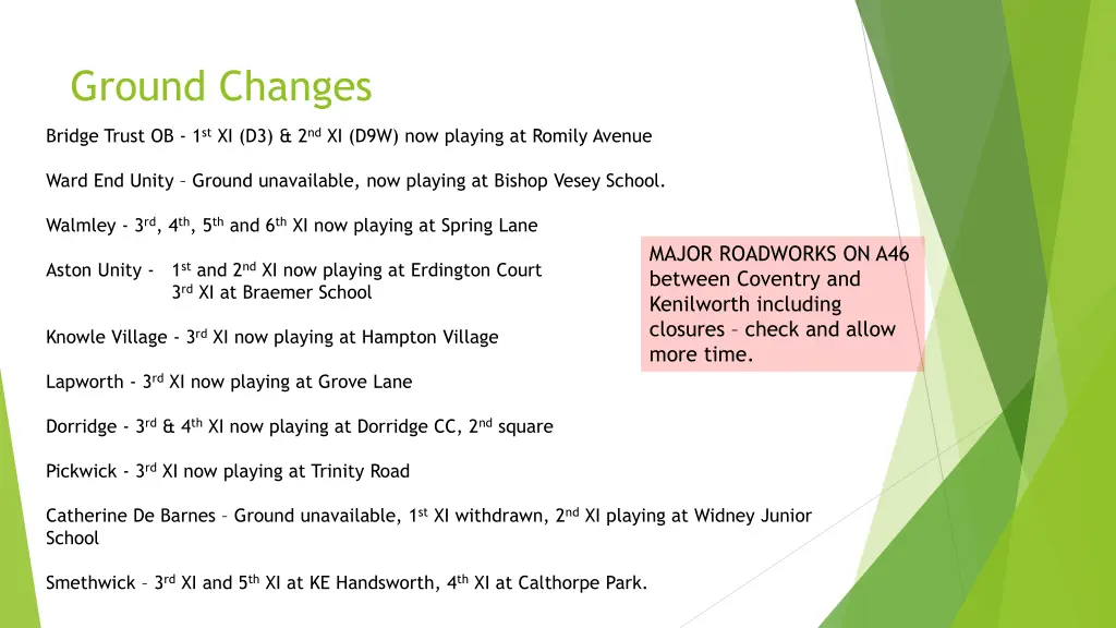 ground changes