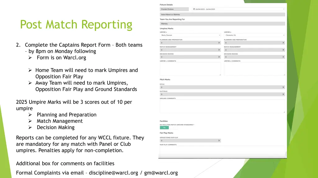 post match reporting 1