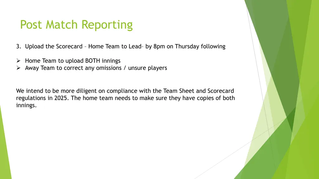 post match reporting 2