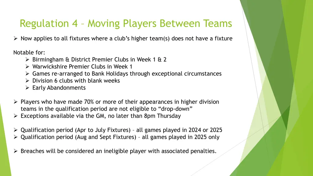regulation 4 moving players between teams