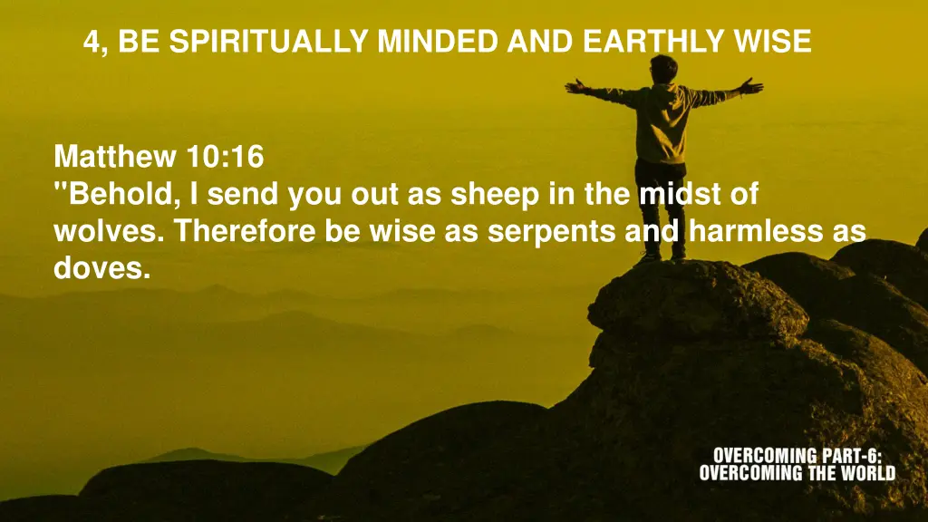 4 be spiritually minded and earthly wise