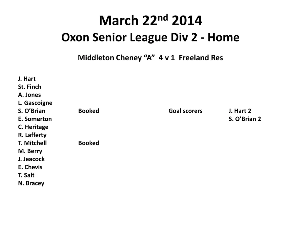 march 22 nd 2014 oxon senior league div 2 home