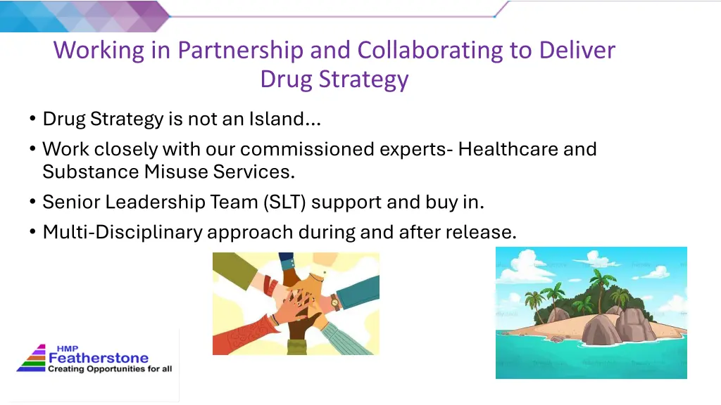 working in partnership and collaborating