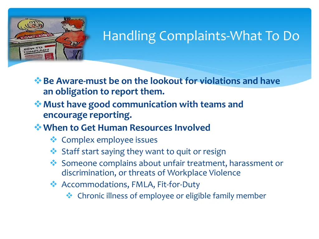 handling complaints what to do