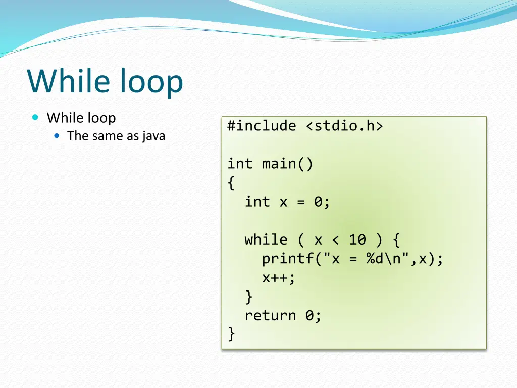 while loop