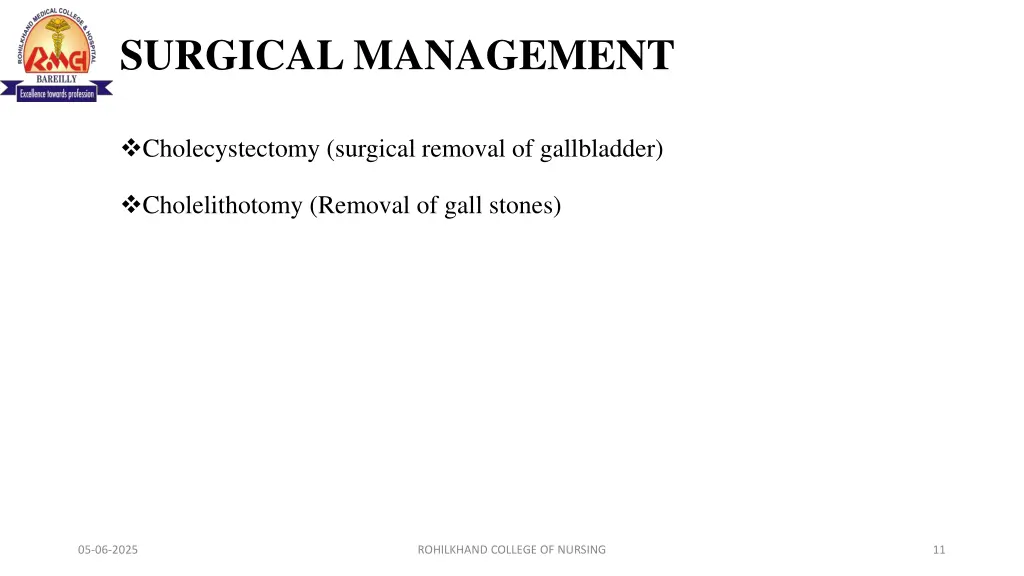 surgical management