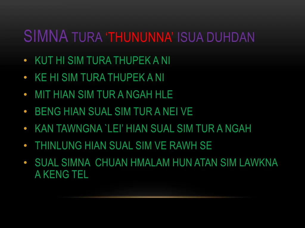 simna tura thununna isua duhdan