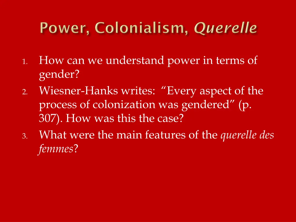 how can we understand power in terms of gender