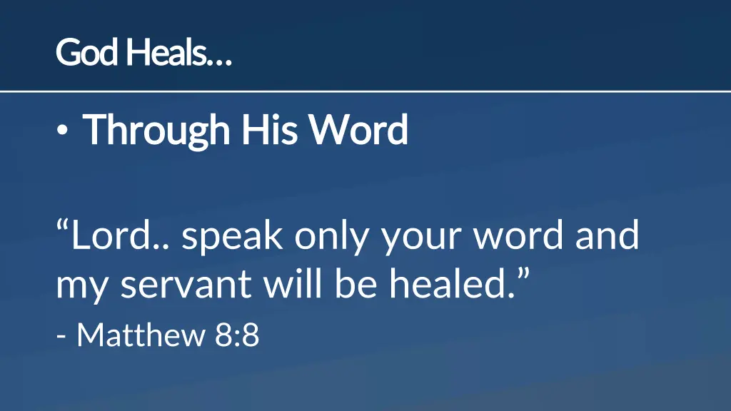 god heals god heals