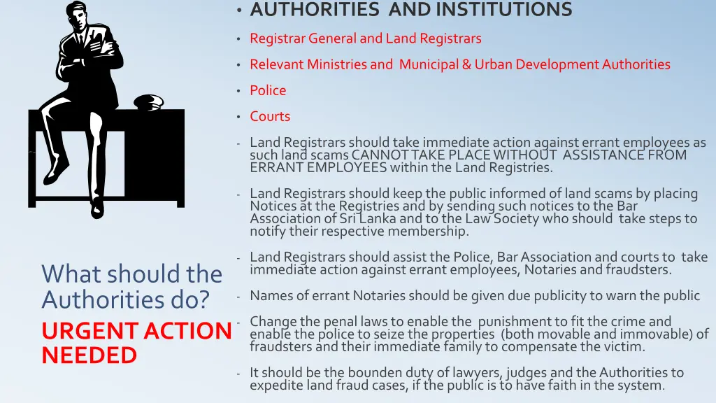 authorities and institutions