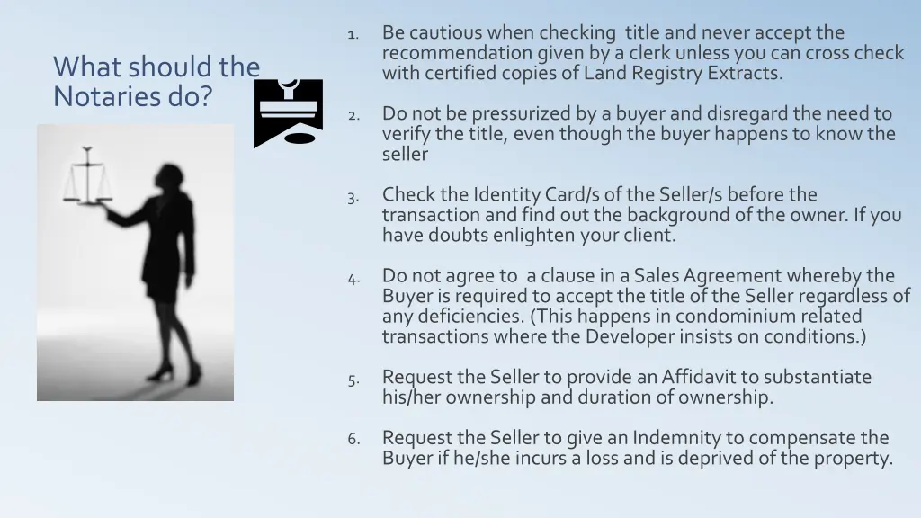 be cautious when checking title and never accept