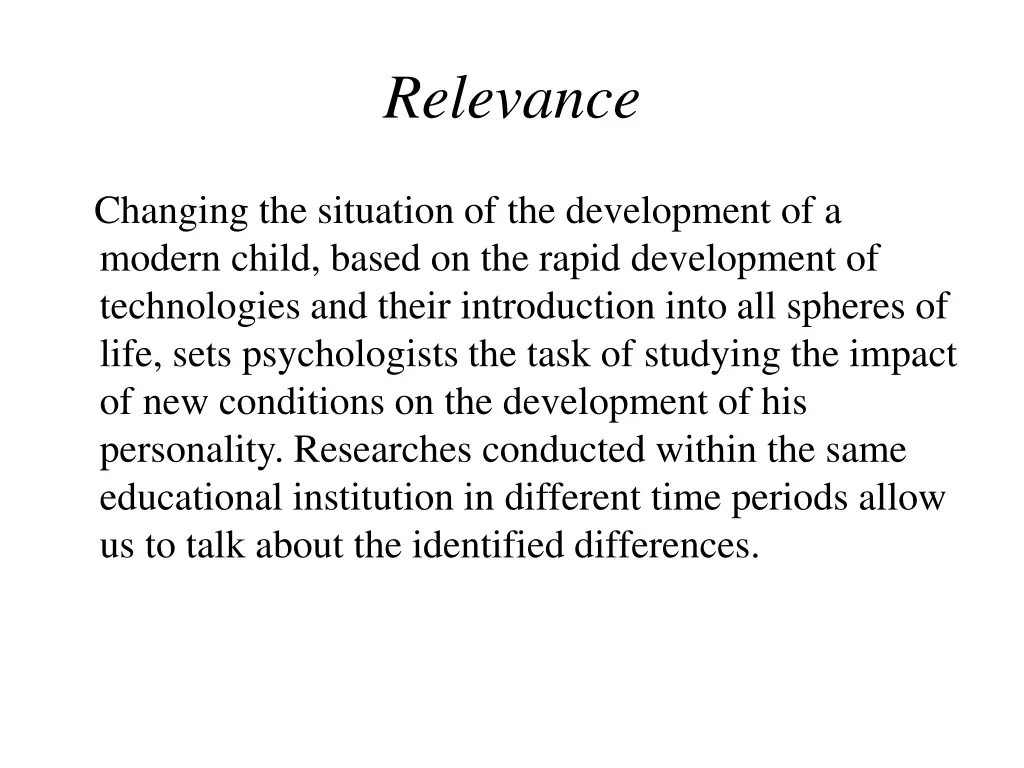 relevance