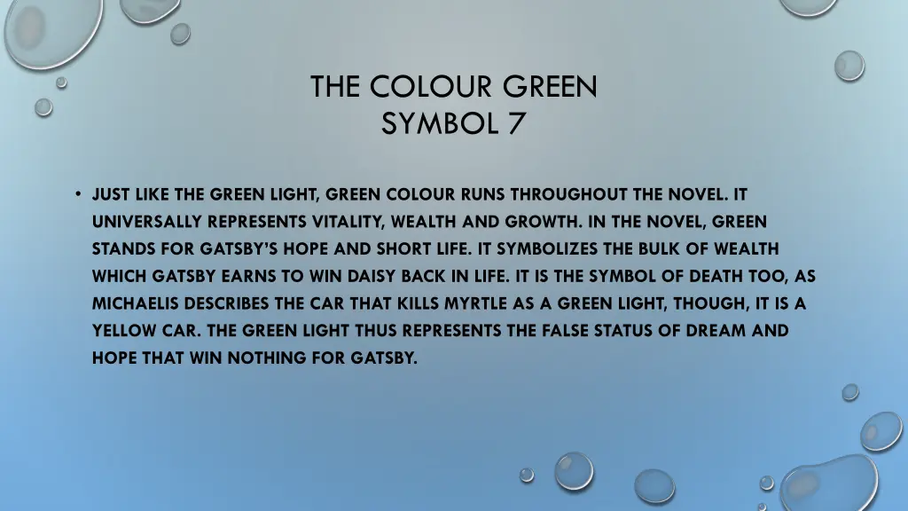 the colour green symbol 7