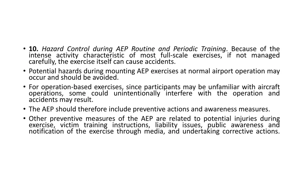 10 hazard control during aep routine and periodic