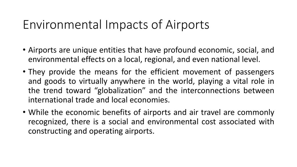 environmental impacts of airports