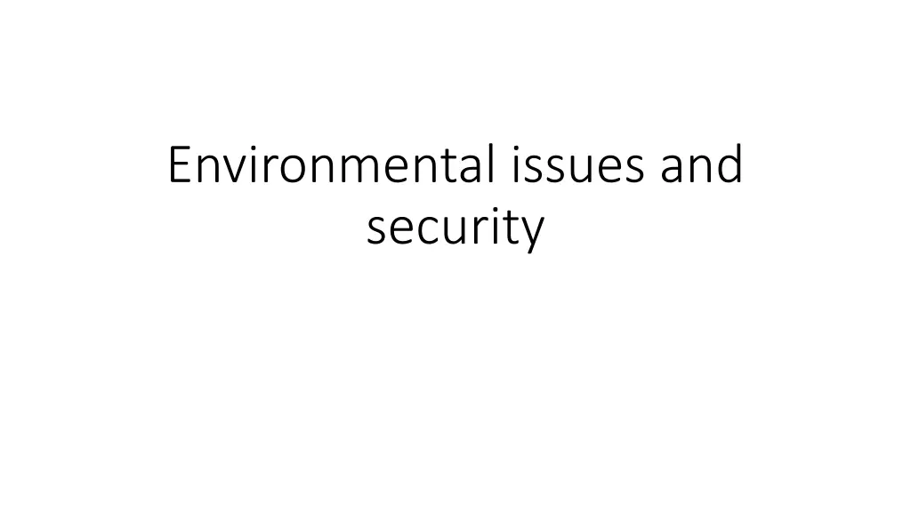 environmental issues and security