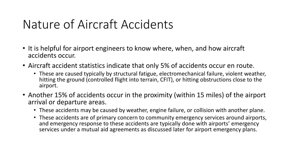 nature of aircraft accidents