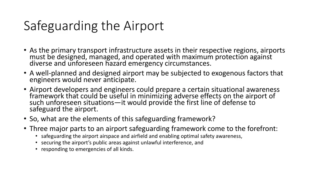 safeguarding the airport