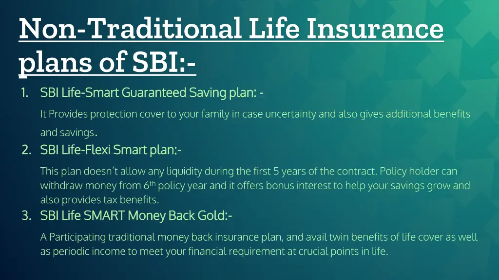 non traditional life insurance plans