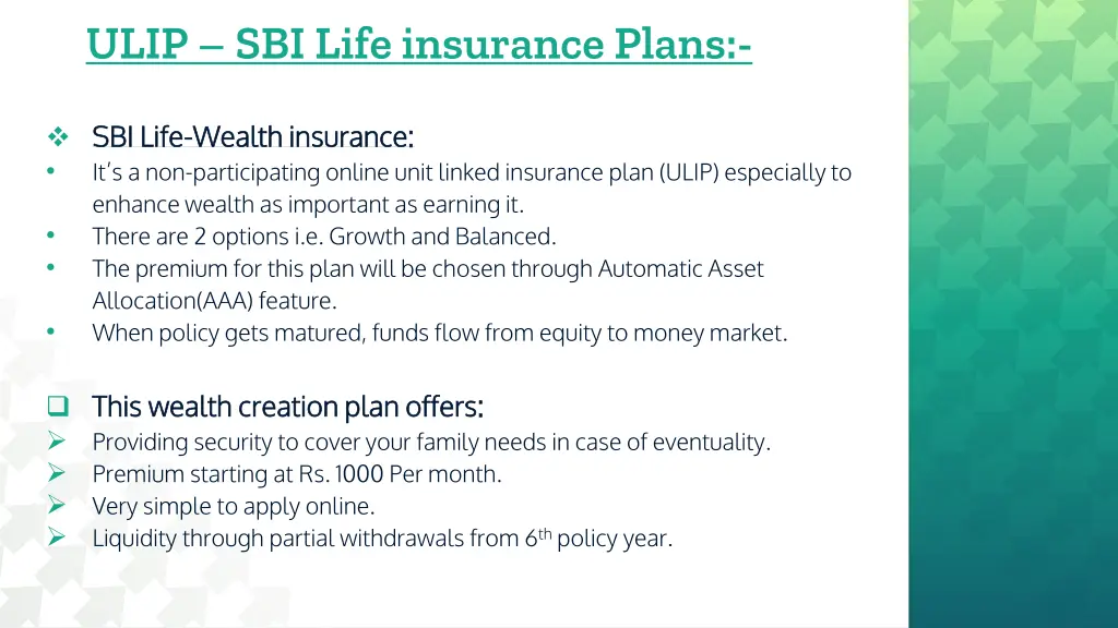 ulip sbi life insurance plans