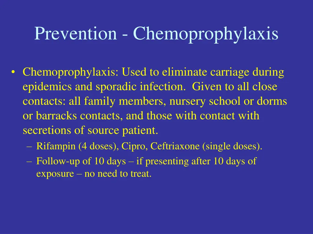 prevention chemoprophylaxis