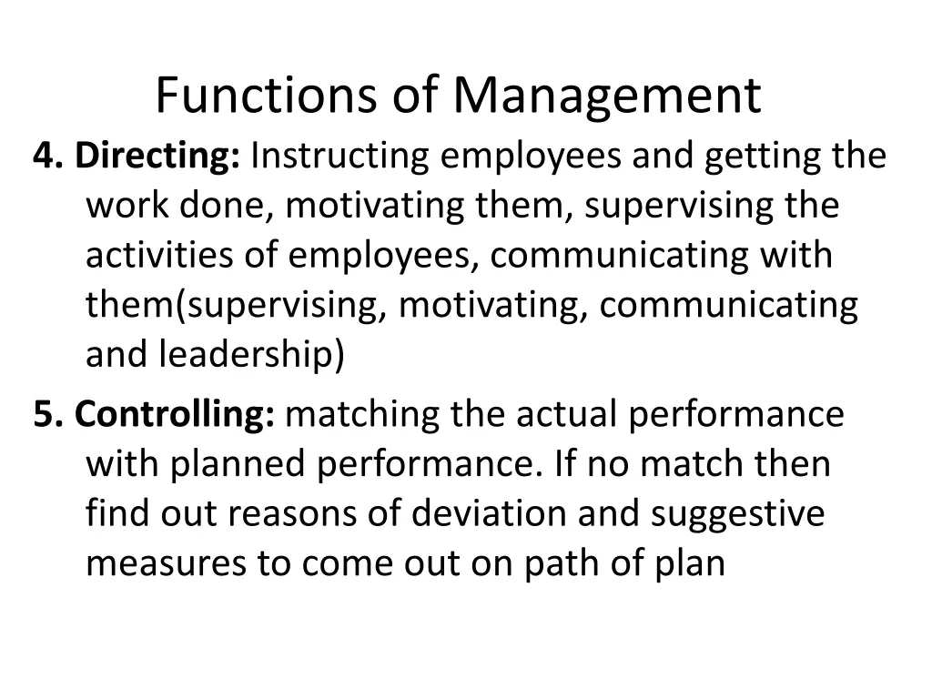functions of management 4 directing instructing