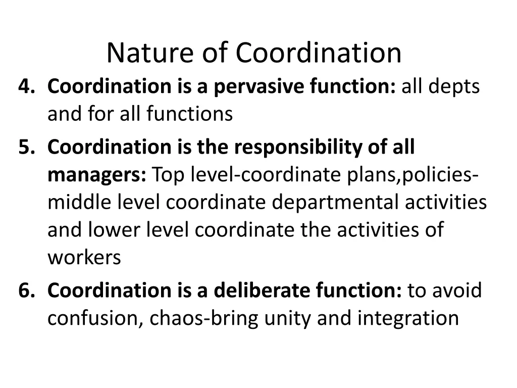 nature of coordination 4 coordination