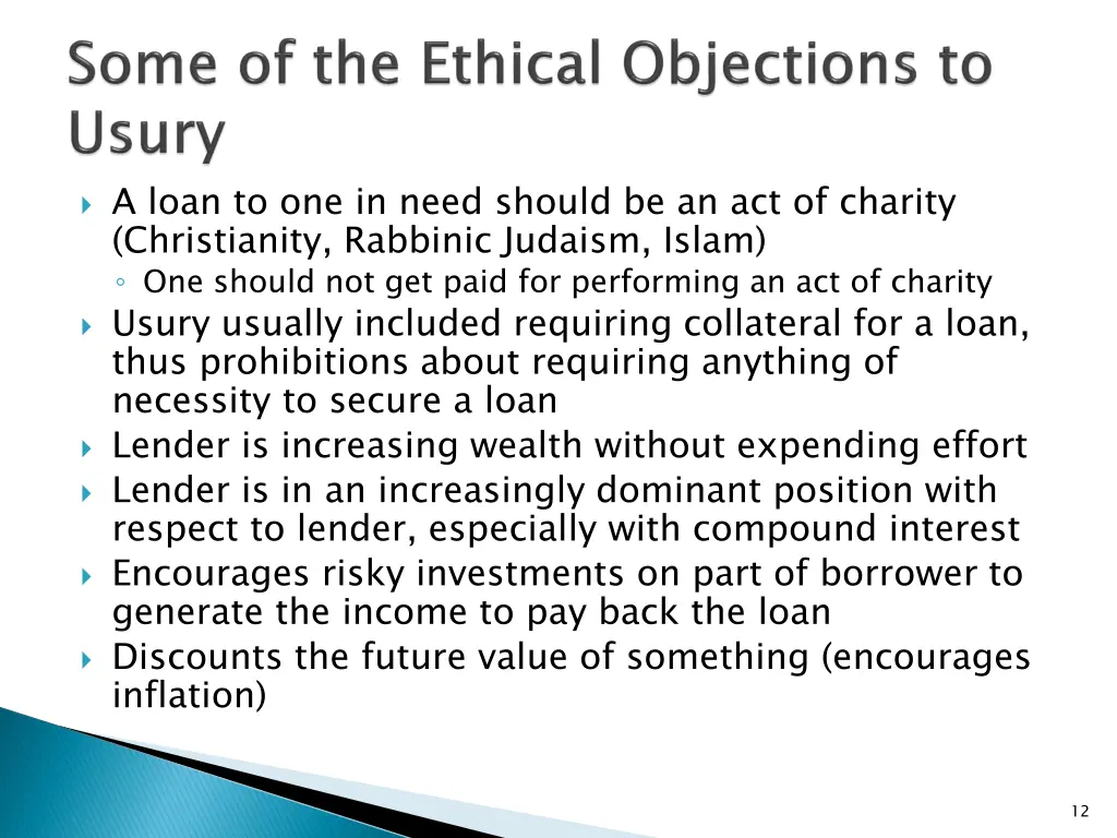 a loan to one in need should be an act of charity