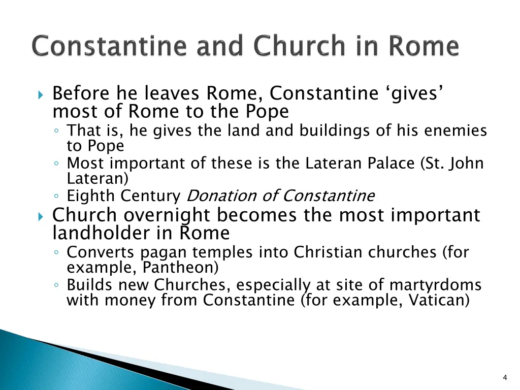 before he leaves rome constantine gives most