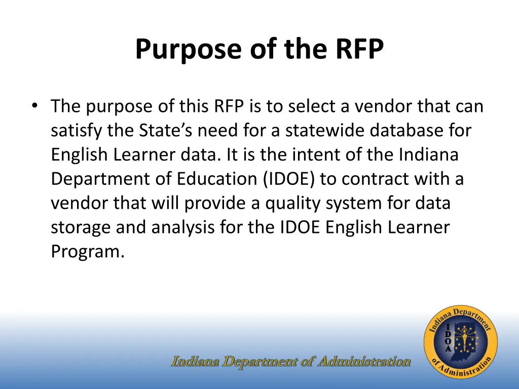 purpose of the rfp