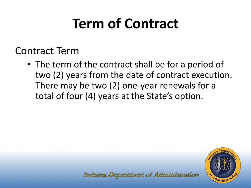term of contract