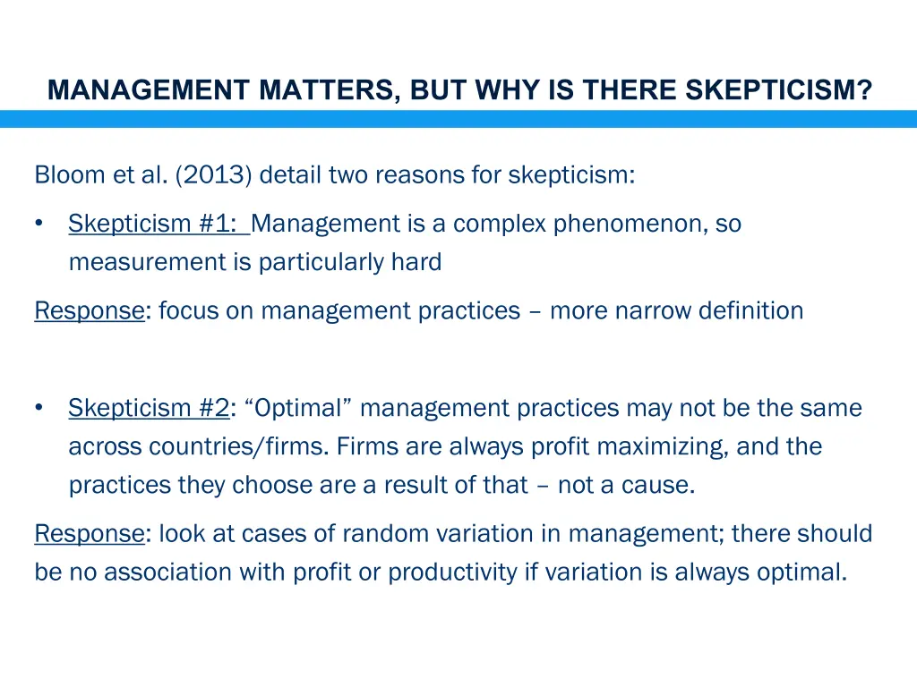 management matters but why is there skepticism