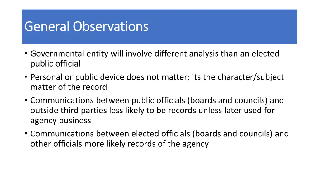 general observations general observations