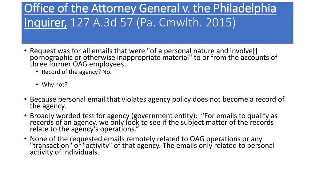 office of the attorney general v the philadelphia