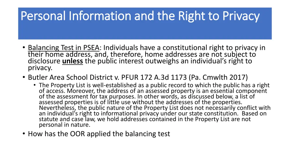 personal information and the right to privacy